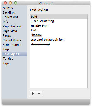 "The Text Styles Palette"