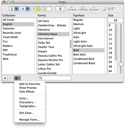 "The Fonts Palette"