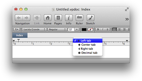 "Tab Options"